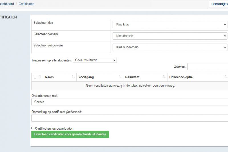 Download certificaten